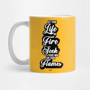 Set your life on fire - Rumi Quote Typography - Retro Mug